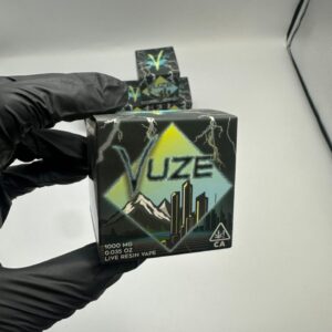 VUZE 100% Live Resin 1G Cartridges are pre-filled cannabis vape cartridges featuring a 1-gram live resin formulation. Designed for use with compatible vape hardware